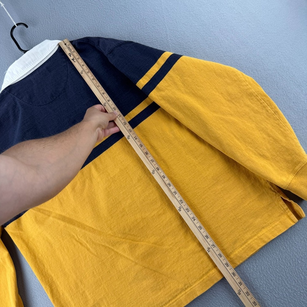 Vintage Mossimo Rugby Shirt Mens XL Blue Heavy Cotton Long Sleeve Polo Y2K - Picture 9 of 11
